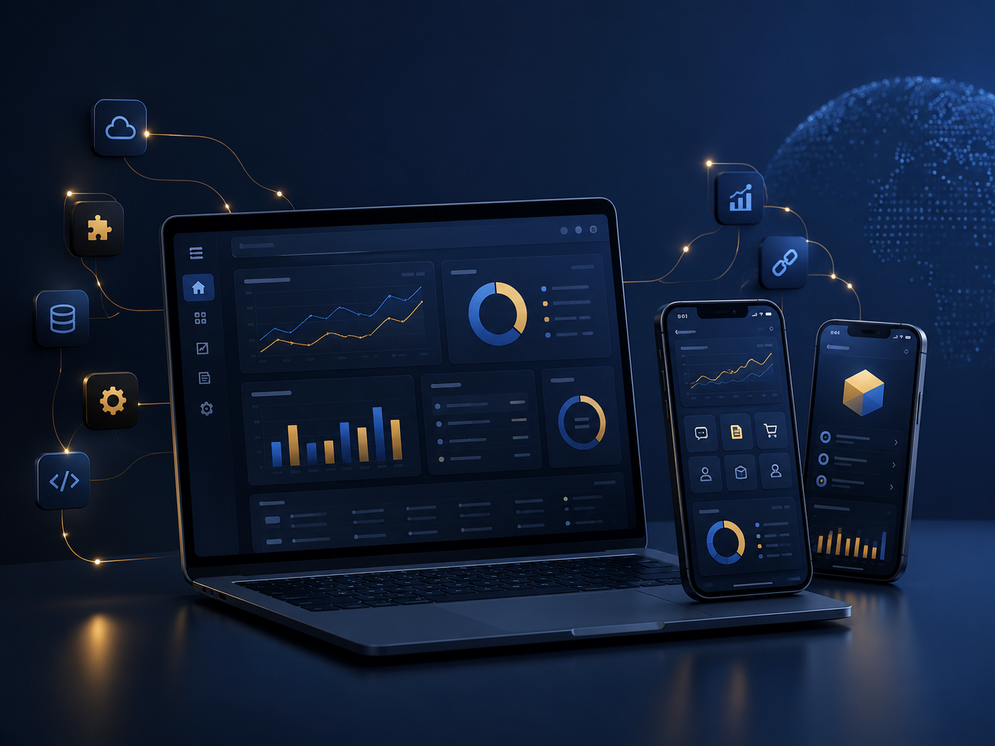 Dashboard e aplicativo mobile integrados ao ERP